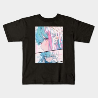 Shy Anime Girl Kids T-Shirt